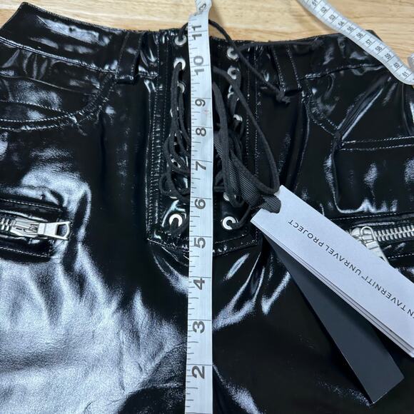 Ben Taverniti Unravel Project Multi Pocket Lace Up Shorts Latex Black Sz 25 NWT - Picture 10 of 11